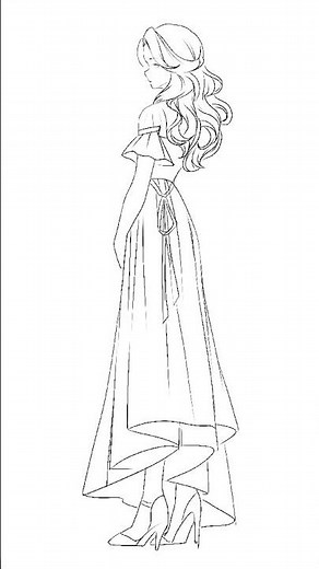Draw girl comics, princess dress, comic practice sketch practice