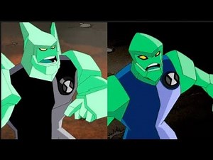 ben 10 and gwen 10 as diamondheads fight robot freak
