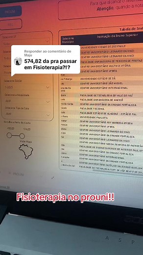 Fisioterapia no Prouni: Inscrições e Notas de Corte