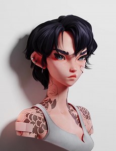 Alina Kolesnik told us about how the Koi Fish girl turned into a 3D model, showing her approach to hair and discussing how tinynocky's tools helped achieve the best results. Read: https://80.lv/articles/breakdown-3d-girl-with-koi-fish-tattoo/ | 80 Level
