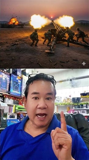 ปืนใหญ่สนามวิถีโค้ง M198 Howitzer 155 mm. โจมตีต่อตำแหน่งฐานปืน ค. ของทหารกัมพูชาอย่างแม่นยำ