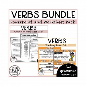 Verbs Bundle - Worksheet Pack and Guided Teaching Powerpoint - Etsy Canada
