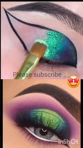 Peacock Eye shadow tutorial/eye shadow tutorial for party #new #eyemakeup #eyeshadow