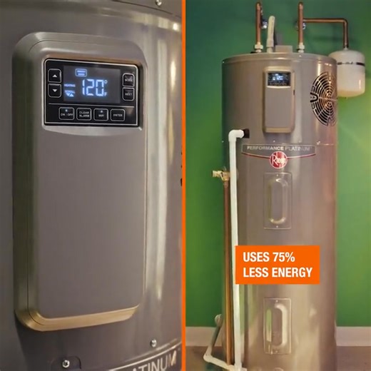 Save money & energy with the Rheem Performance Platinum Hybrid Heat Pump Water Heater. | The Home Depot