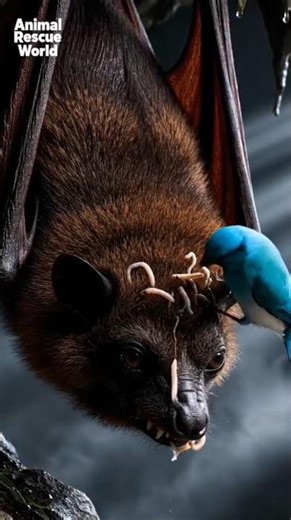Vampire Bat Nasal Worm Extraction — Cave Rescue#birds#animalrescue