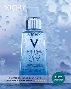 Discover MINÉRAL 89 Hyaluronic Acid Booster with 1000+ 5 star reviews. Now available in larger size 75ml. | Vichy | Facebook
