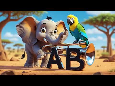 Elephant’s Trumpet ABC with Parrot | Animal Alphabet Song for Kids 🐘🦜🔤🎶