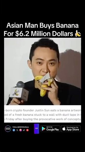 $6.2 Million Duct-Taped Banana Art Auction — Justin Sun’s Publicity Stunt 🖼️ 🍌 #Crypto #NFTs