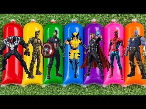 AVENGERS SUPERHERO CHALLENGE MARVEL :SPIDER-MAN, WOLVERINE, THOR, CAPTAIN AMERICA,THANOS,GROOT,VENOM