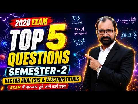5 Most Important Questions for 2026 Exam 🔥 Vector & Electrostatics 🔥 B.Sc Physics Sem-2🔥