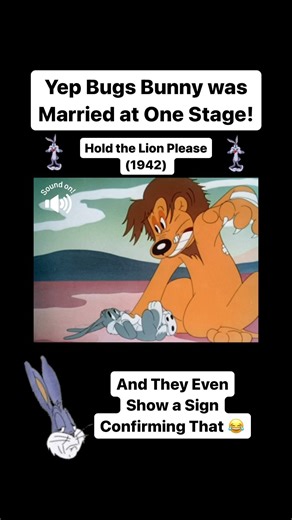 One of my childhood favourites is Hold The Lion Please (1942) which confirms that yes at one stage Bugs Bunny was married! I wonder how long that lasted… #bugsbunny #chuckjones #looneytunes #merriemelodies #funnycartoon #oldcartoon #warnerbros #chuckjonesgallery #chuckjonescenterforcreativity #bugsbunnymemes | Anthony's Animation Talk