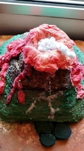 volcano 🌋 disaster model in sarswati shishu mandir balaghat