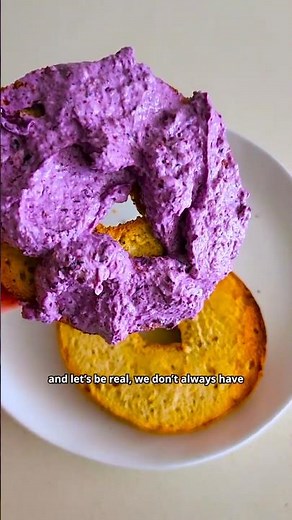 Blueberry cream cheese bagel with fiber boost