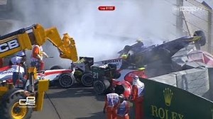 Huge Start Crash 2015 GP2 Abu Dhabi Race 2