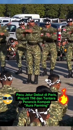 1.1M views · 32K reactions | Pacu Jalur Debut di Paris, Prajurit TNI dan Tentara Perancis Kompak "Aura Farming" #reels #fyp #sorotan #jangkauanluas #semuaorang #pengikut #publik | Edi Susanto | Facebook