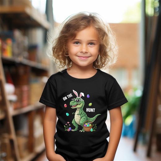 Kids Easter Dinosaur Shirt, T-rex Bunny Ear Egg Hunt Tee, Funny Boys Holiday Gift - Etsy