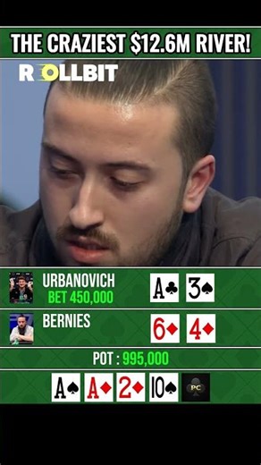 THE CRAZIEST $12 6M RIVER! #poker #pokerstrategy #pokerstars #shorts