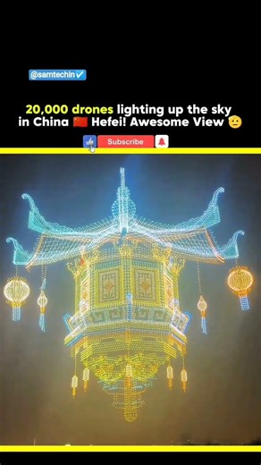 20,000 Drones Light Up The Sky In China Show #drone #dronemedia #china #viral #excavator