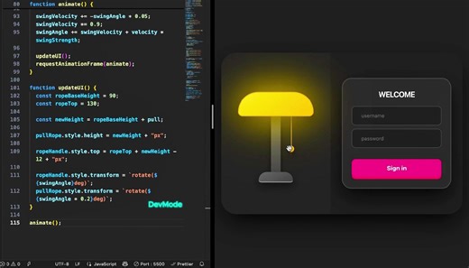 Lamp Login using HTML, CSS & JavaScript #fypシ゚ #fyp #fyppppppppppppppppppppppp #webdevelopment #uiuxdesign