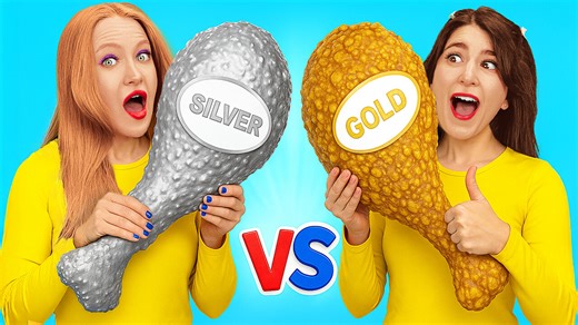 New 123go! Amazing color food challenge! 🥇 gold vs silver plates 🥈 | 123 GO Challenge
