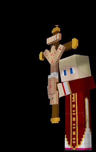 Eis o Lenho da Cruz em Santa Sé Minecraft