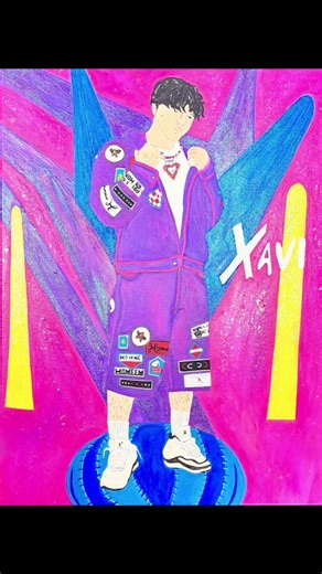 Acrylic Painting of Xavi: Live Creation on TikTok