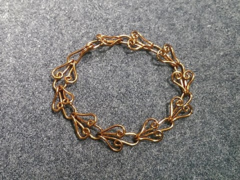 Heart chain bracelet - How to make wire jewelry 205