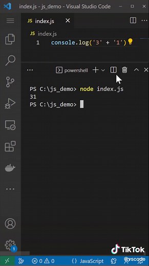 Always learning a new quirk of JavaScript #vscode #developer #techtok #codetok #programming #javascript