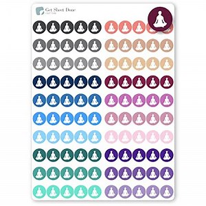 Yoga Pilates Planner Sticker / 110 Dot Icon Vinyl Stickers (1/3”) / Wellness Exercise Fitness Health Self Care Reminder/Essential Productivity Life Planner/Bujo Bullet Journaling (1 Sheet)