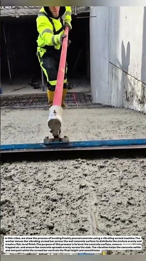 Concrete Floor Leveling Using a Vibrating Screed Machine | Modern Concrete Finishing Technique.