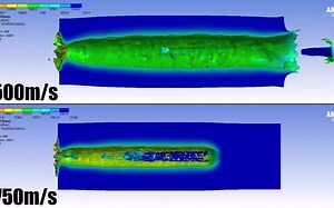 不同速度下 DM-53穿甲弹的穿甲模型！