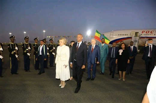 Valentina Matvienko, Speaker of the Federation Council of the Federal Assembly of the Russian Federation and her delegation were warmly welcomed at Bole International Airport this evening | POA English