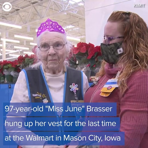 1.5M views · 54K reactions | ♥ Meet "Miss June," the 97-year-old who just retired from Walmart after working at a store in Iowa for 22 years. | KCCI | Facebook