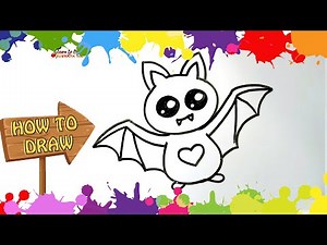 How to draw a bat step by step | How to draw a bat easy | Easy bat drawing