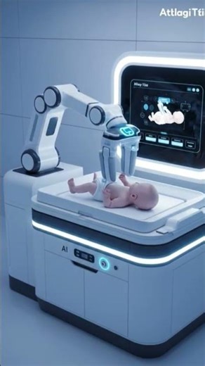 futuristic baby diaper changing machine show casing how it will work #ytshorts #robot #DreamScreenAI