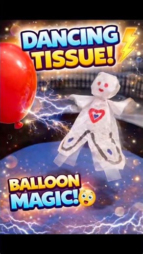 🎈 Dancing Tissue Paper Experiment | Static Electricity Magic shorts#diy