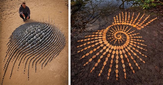Artist's Intricate Land Art Celebrates the Beauty of Impermanence