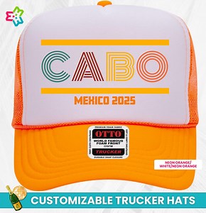 Cabo Mexico Custom Trucker Hats, Personalized Family Vacation Hats, Birthday Beach Reunion Hats, Customized Bachelor Party Name Trucker Hats - Etsy