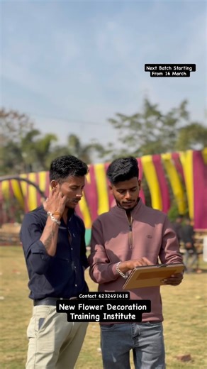 Tent Flower Decoration Training on Instagram: "🚀 Next Batch Starting 16 March 2026 Offline + Online Course Available Upcoming Batch - 20 May 2026 🌼 6-in-One Professional Course • Flower Decoration • Event Work • Tent House Setup • Balloon Decoration • Lights Classes • Wedding Jaimala Mines 🎓 Certificate by New Flower Decoration 🏠 Free Stay & Food (T&C Apply) 📲 Learn anytime with our recorded courses — just download the app and start your journey. 📞 For details DM or call: 6232491618 #newfl
