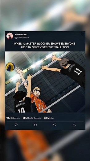 When a Master Blocker Shows Everyone He Can Spike Over the Wall Too! 🤯 | Haikyuu | #anime #animeedit