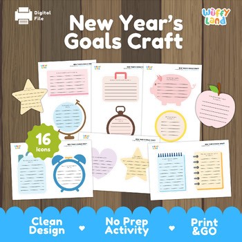 New Year's Resolutions 2026 Goal Setting Craft | Bulletin Board Writing Activity