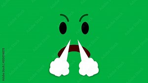 normal facial expressions to angry expression animation on green screen