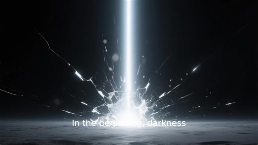 In the beginning, darkness. Then God spoke, and light shattered the void.