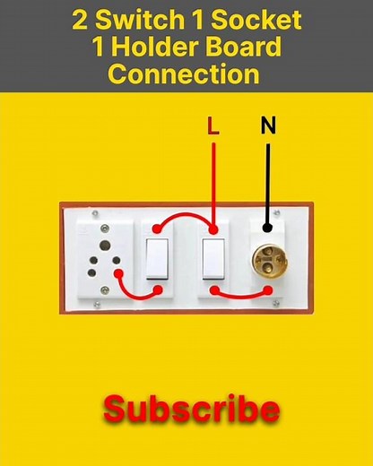 2 Switch 1 Socket 1 Holder Board Connection | Electric Board Connection | Wiring | Shorts | Viral
