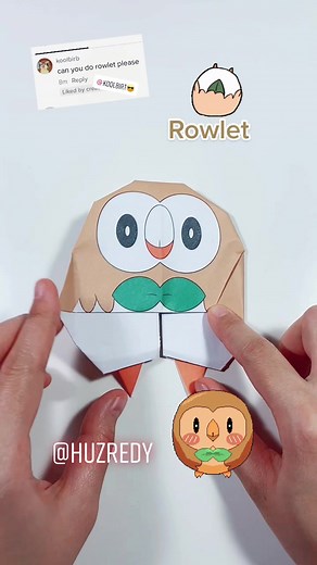 Pokémon Rowlet Papercraft Tutorial