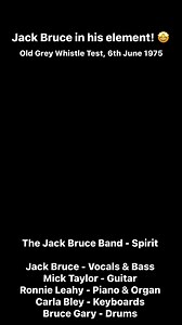 Jack Bruce in his element! 🤩 The Jack Bruce Band - Spirit performed live on The Old Grey Whistle Test, 6th June 1975 https://youtu.be/GfmR-O-qELA | Jack Bruce