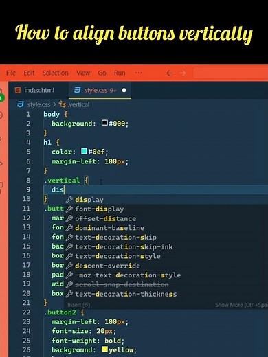 how to align buttons vertically in html and css #coding #programming#html#css