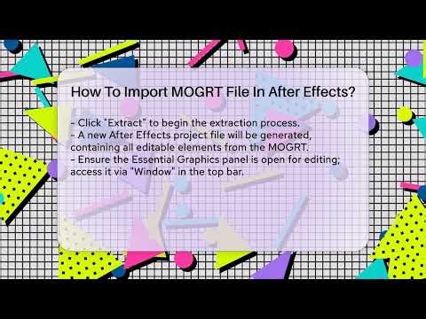How To Import MOGRT File In After Effects? - The Animation Reel