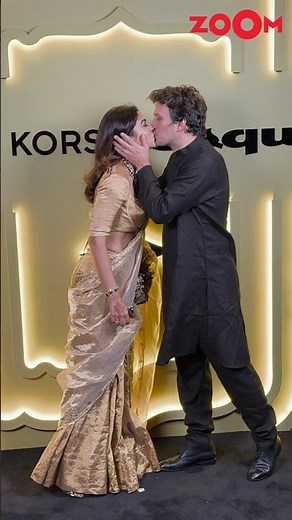 Shriya Saran's husband KISSES her in front of paps as they arrive for a Diwali bash 😍 #shorts