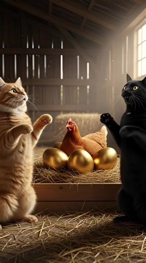 Forget the goose, we’ve got the Dancing Cats and the Golden Hen! 🐔🥚#goldegg #hen #catsoftiktok #catdancing #cuteplanetnow